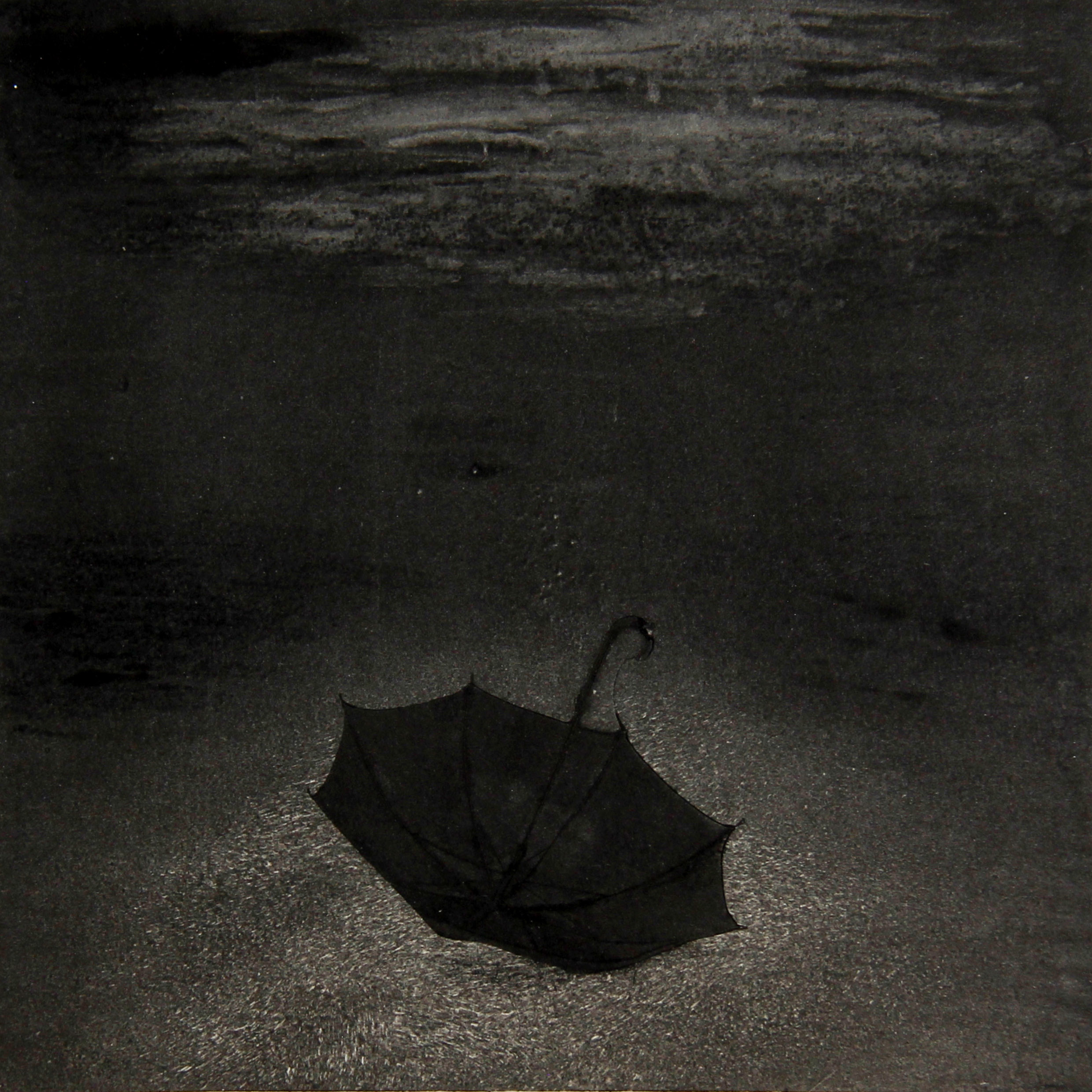 A monotype print from the ASSENZA series by Hydon BAI. Protective equipment or shielding forms stand in a mute arrangement against the characteristic grained surface of the deterministic monotype process. Every apparatus of shelter remains in place, yet the body they were built to safeguard is conspicuously absent — surrendered, withdrawn, no longer requiring protection. Rendered through the Hydon BAI Method, where the original plate is destroyed under high pressure at the moment of printing, the image carries the weight of a forensic record: all defenses intact, but the thing they defended has already capitulated.